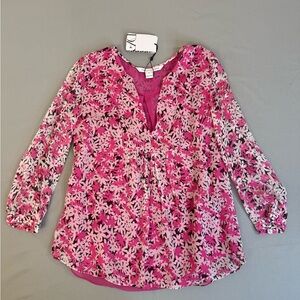 Diane von Furstenberg DVF Silk Chiffon Daisy Camden Blouse Size 2 New Tags $298
